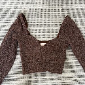 Sequenced Brown Crop Top!